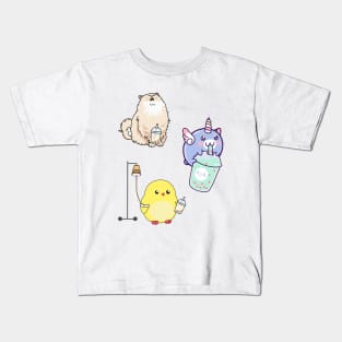 Boba Tea Sticker Set 5 Kids T-Shirt